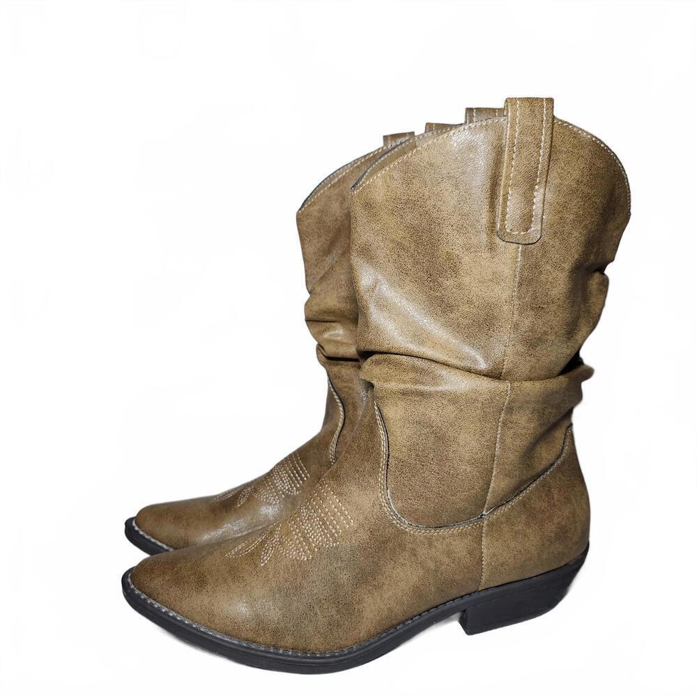 Style & Co Women's Western Cowboy Boot Tan Casual Size 10.5M